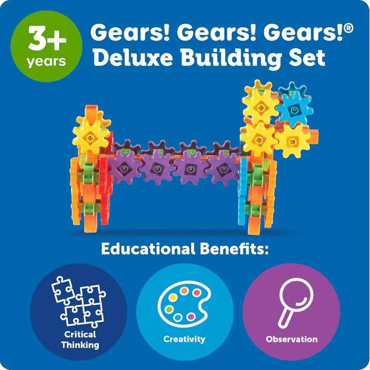 Learning Resources LER9162 Gears! Gears! Gears! Bauset für Anfänger,