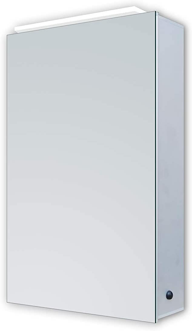 Talos 50052 Mirage LED Spiegelschrank- Lichtfarbe 4200K - Aluminiumkorpus - 40x 60 cm, Silber, 40 x
