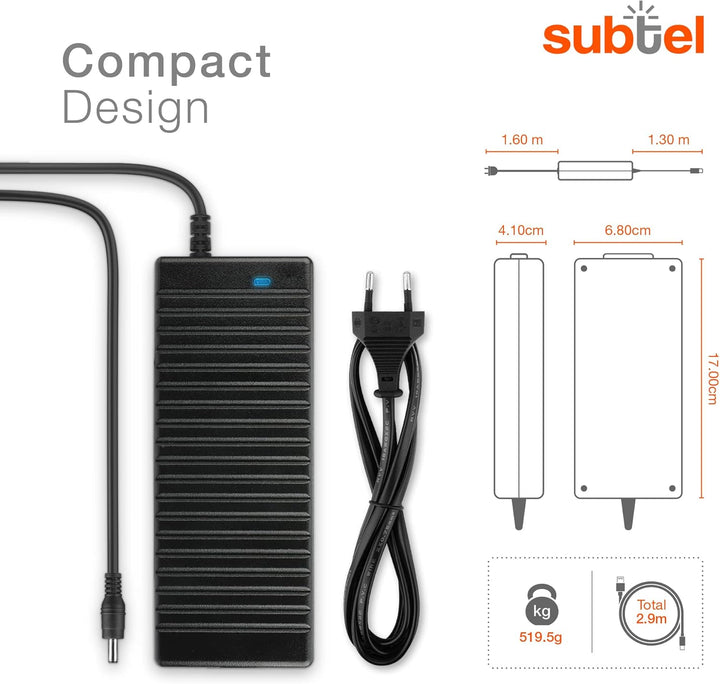 subtel® 120W 90W 65W Laptop Ladekabel für Dell Inspiron 14,15,17,XPS/HP Omen,Envy,Chromebook/Asus GL