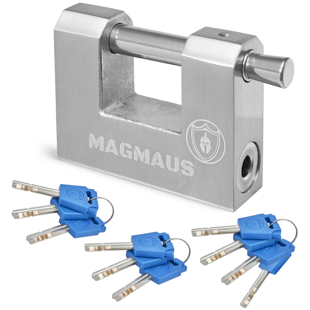 Magmaus® RTX/70 Robustes, wetterfestes Vorhängeschlöss für den Aussenbereich mit 10 Schlüsseln – Ide