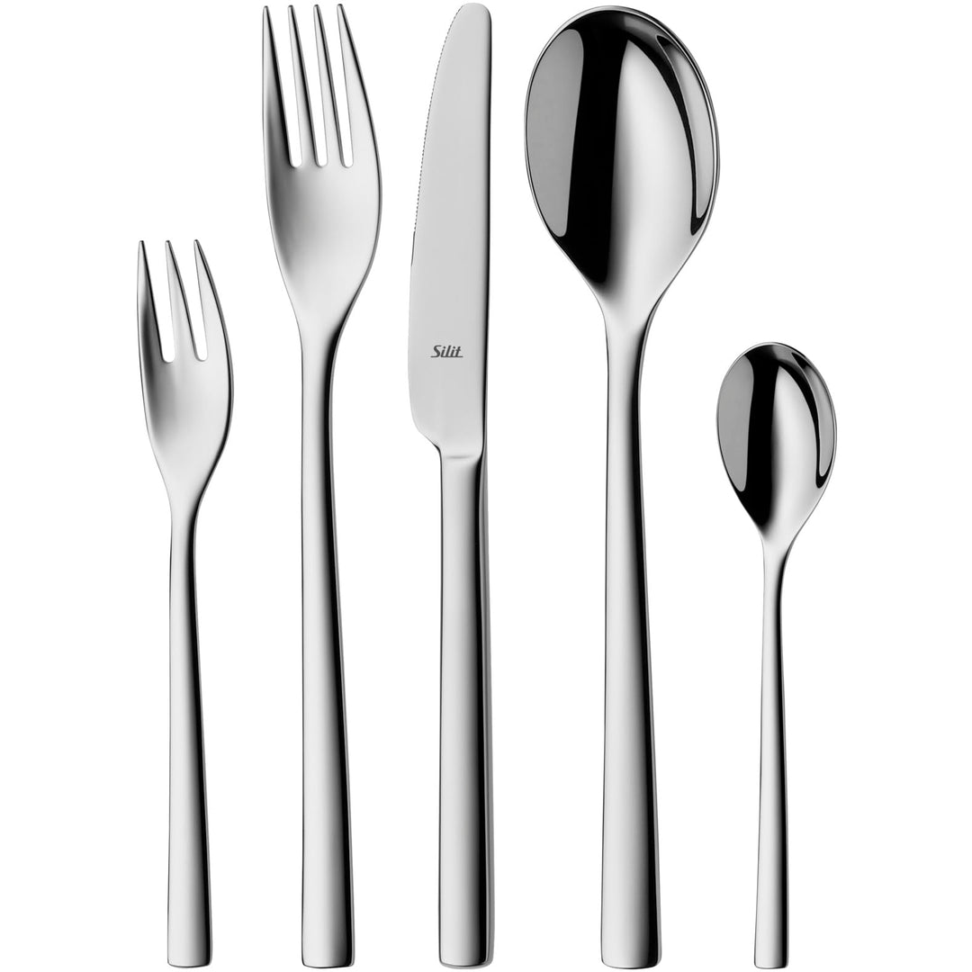 Silit Trend Besteck Set 6 Personen, 30-teilig, Monobloc-Messer, Crominox Edelstahl poliert, rostfrei