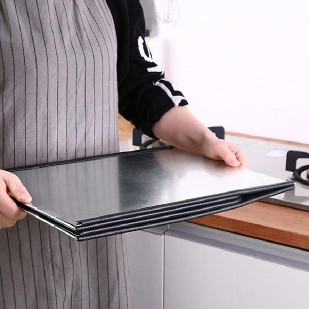 Cabilock Spritzschutz Faltbar Spritzschutz Schallwand 3 Seitige Tischtrennwand Aluminiumfolie Küchen