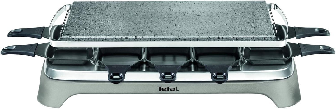 Tefal PR457B Pierrade Raclette | 1350 Watt | Grill-Platte aus Stein + 10 antihaftbeschichtete Pfännc