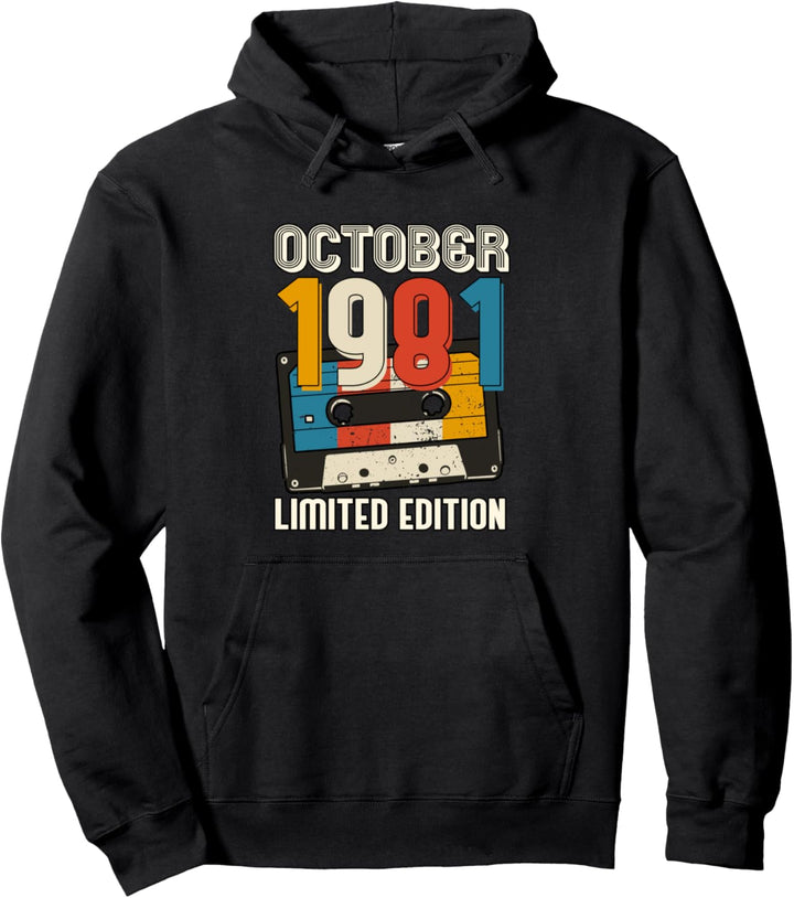Vintage Oktober 1981 Limited Edition Geburtstag Feier Pullover Hoodie