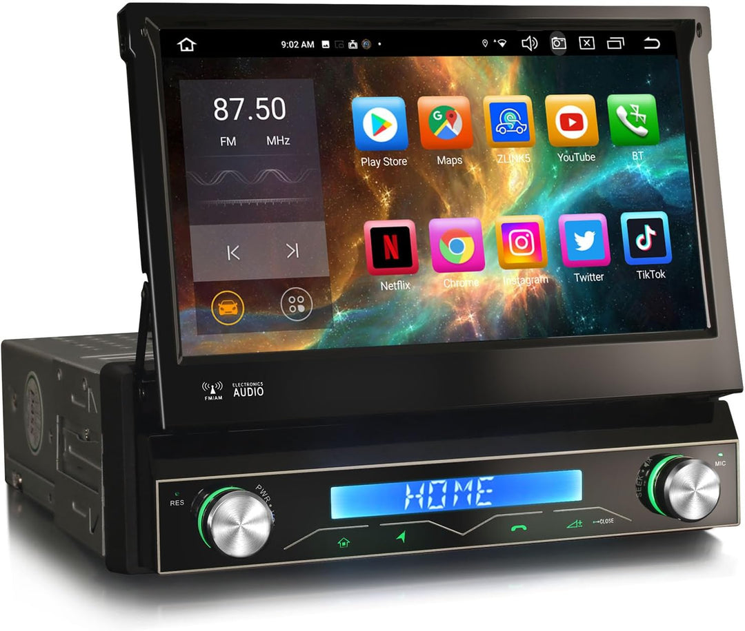 7 Zoll IPS Bildschirm Android 14 Acht-Kern 4GB+64GB Universal 1Din Autoradio Navigation DAB+ FM Radi