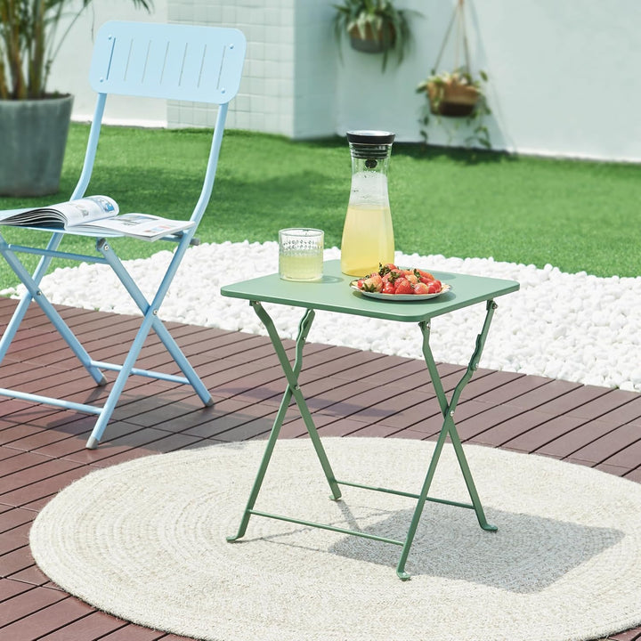 [en.casa] Campingtisch Vegårshei Klapptisch Gartentisch Stahl klappbar quadratisch Outdoor-Tisch fal