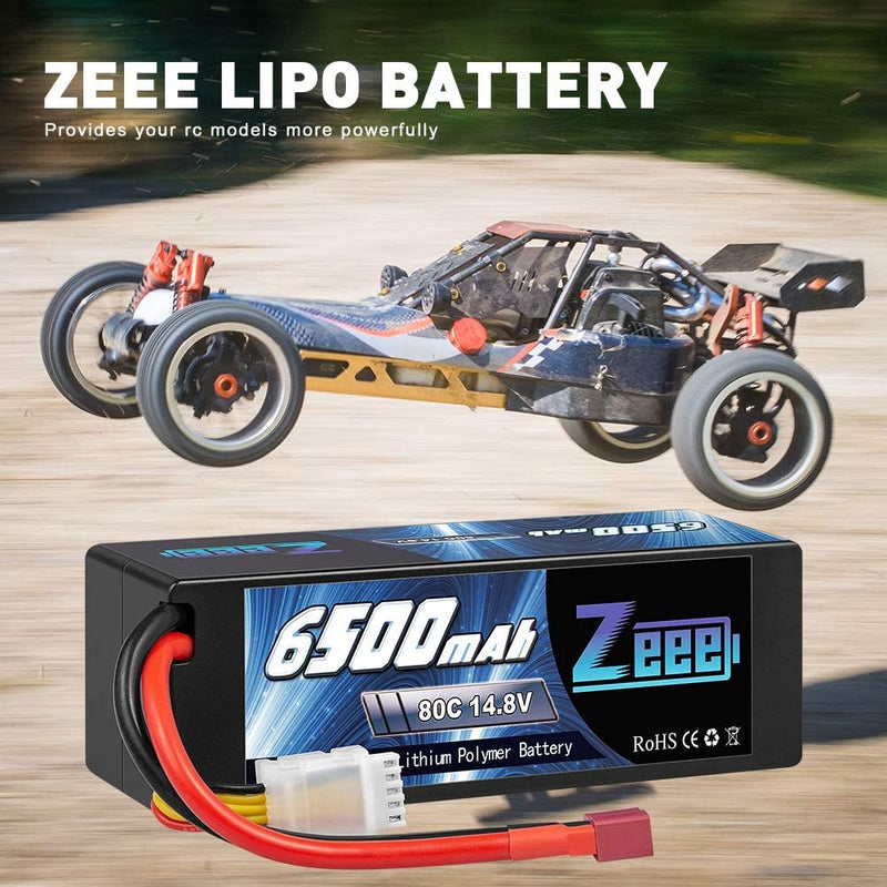 Zeee 4S Lipo Akku 14,8V 80C 6500mAh Hardcase Batterie mit Deans T Stecker für RC Hobby RC Auto RC He