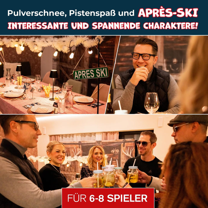 Krimidinner für Zuhause Après-Ski und Alibi für 6-8 Personen perfekt für Weihnachten Silvester und d