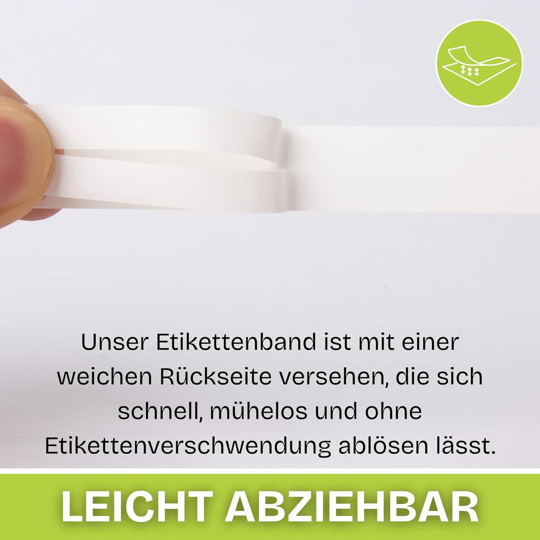 12 Kompatiblel mit Dymo LetraTag Bänder 91201/91221 12 mm x 4 m | Schwarze Schrift auf Weissem Kunst
