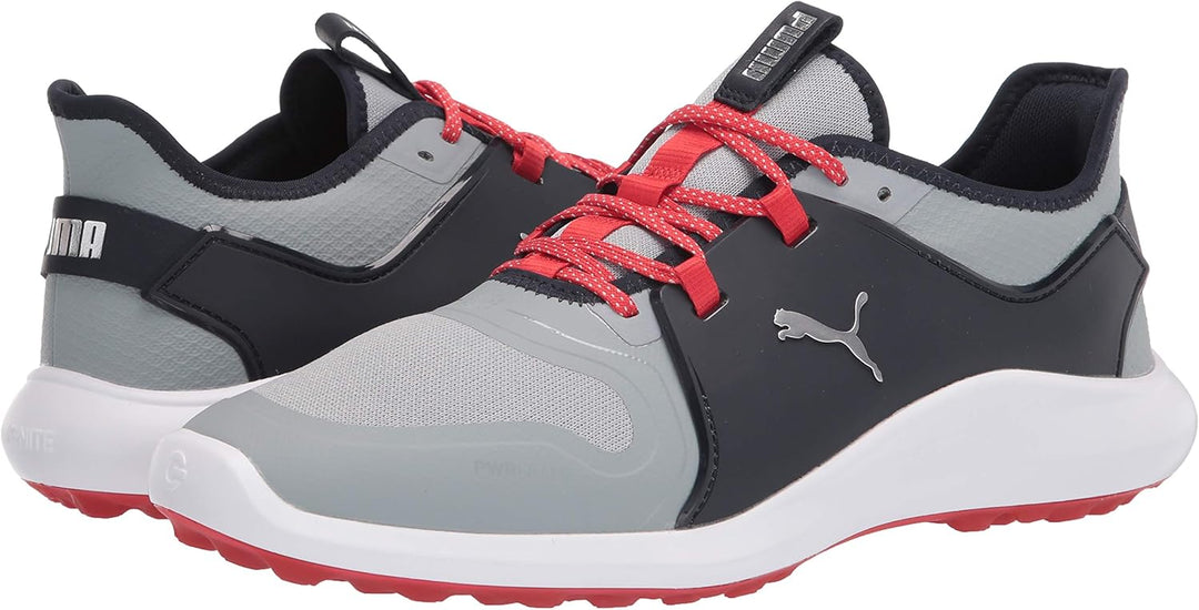 PUMA Herren Ignite FASTEN8 Golfschuh, Quarry Silver-Navy Blazer, 41 EU