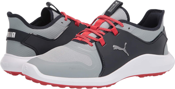 PUMA Herren Ignite FASTEN8 Golfschuh, Quarry Silver-Navy Blazer, 41 EU