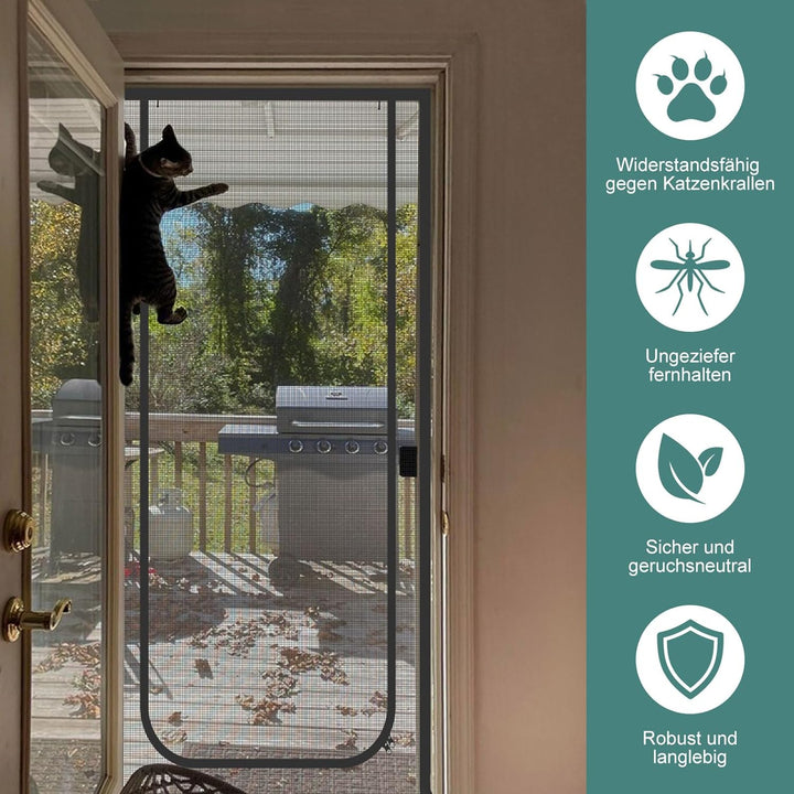 Katzen-Fliegengittertür mit Reissverschluss, Masse: 141cm x 244cm | Neue Katzen vorstellen, Katzen i