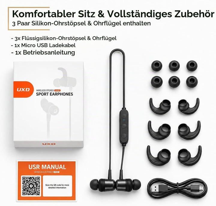 Bluetooth Kopfhörer, Kabellose In Ear Kopfhörer mit CVC 8.0, Eingebautes Mikrofon, 20 Stunden Nutzun