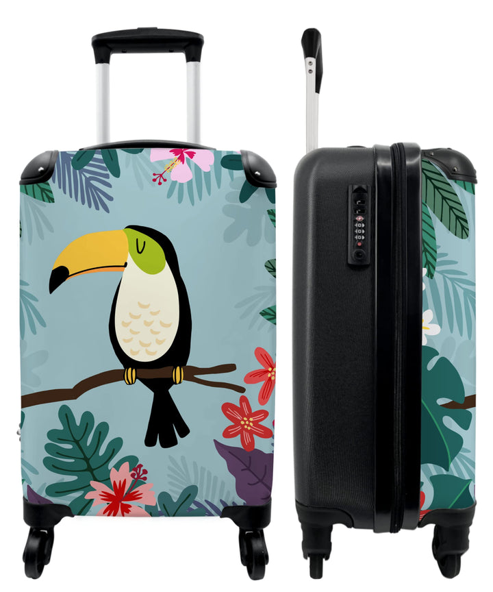 NoBoringSuitcases.com® Koffer Handgepäck Trolley Rollkoffer Kleine Reisekoffer mit 4 Rollen - Tukan