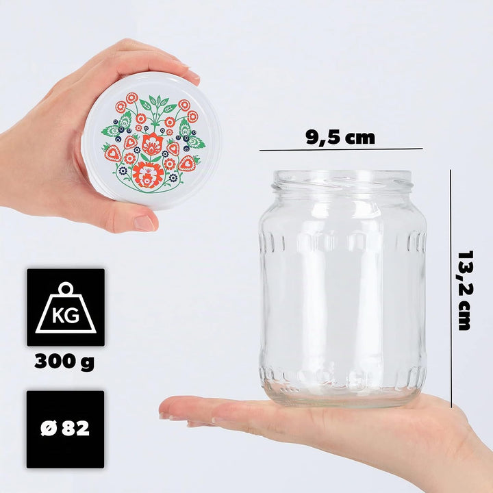 KADAX 24er Set Einmachgläser 720ml TO82 Folklore, Grosse Sturzgläser mit Schraubdeckel, Einkochgläse