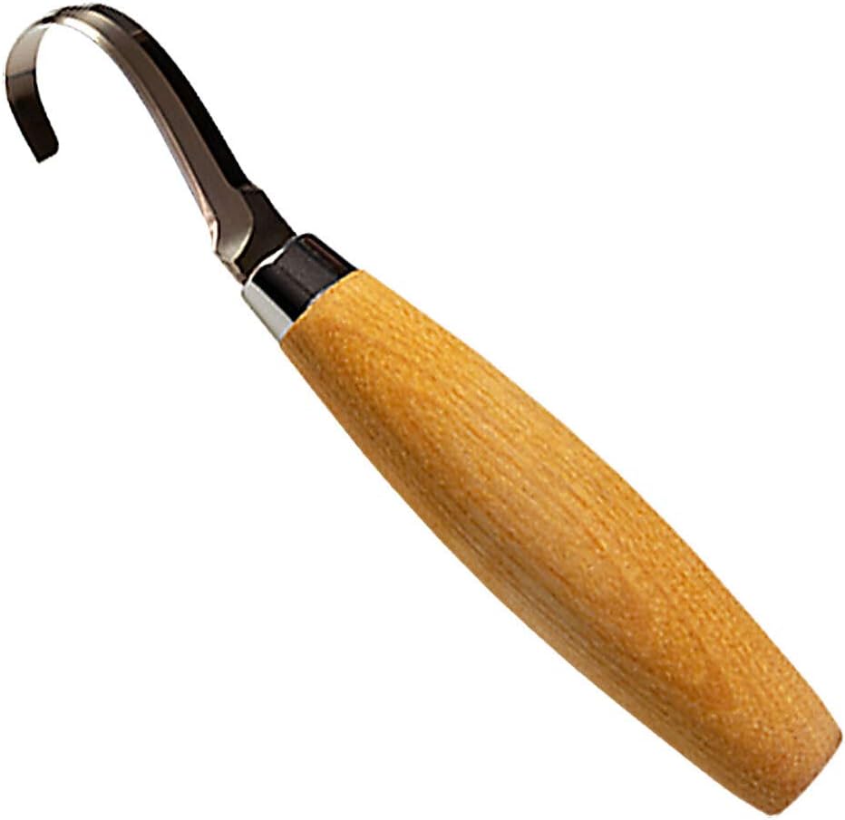 Morakniv Hook Knife 164 Left |13444| Schälmesser, Edelstahl, Schnitzmesser, Griff: Birken Holz, scha