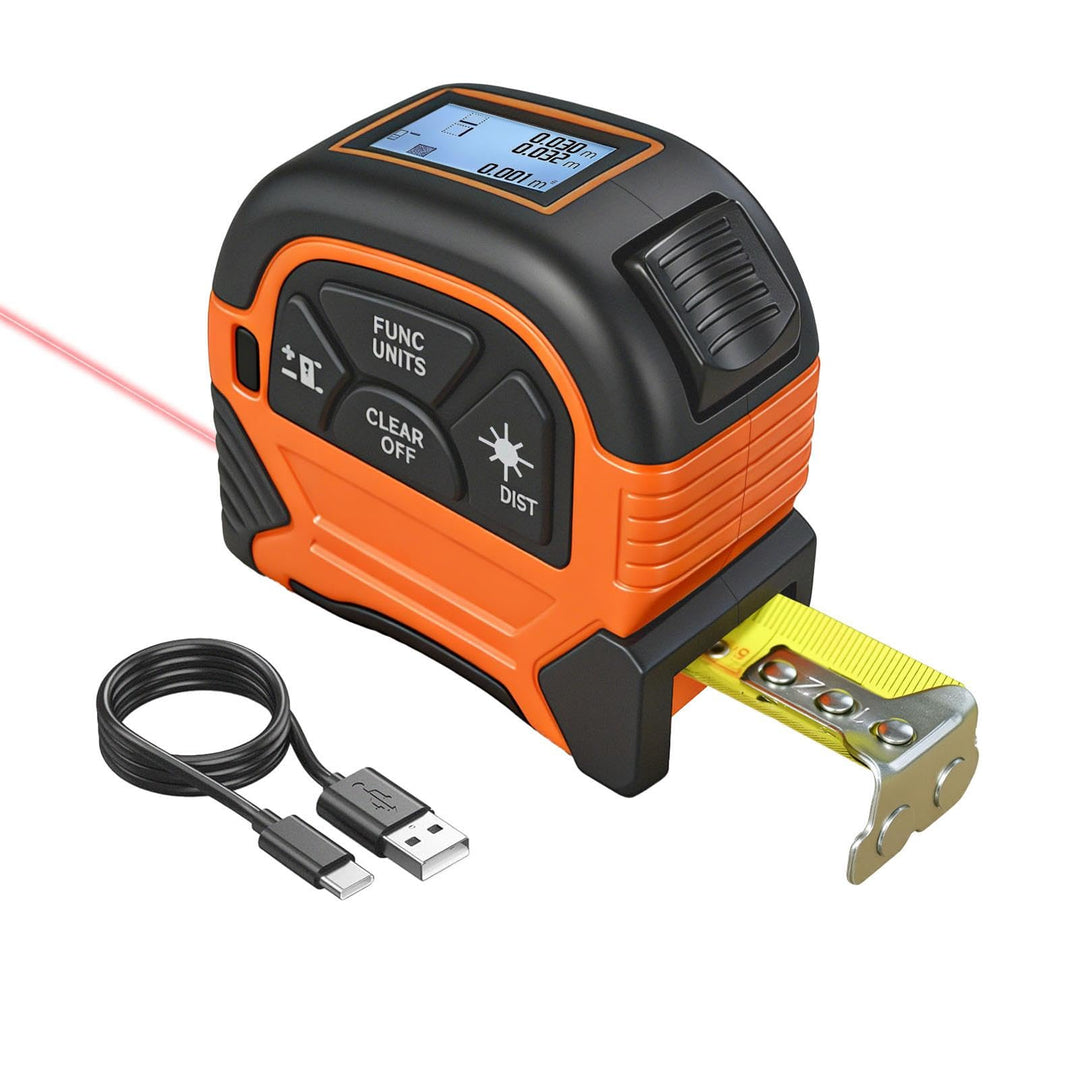 2 in 1 Laser Massband - ansigtny Laser Entfernungsmesser 60 m &amp; 5 m Massband mit LCD-Display Unterst