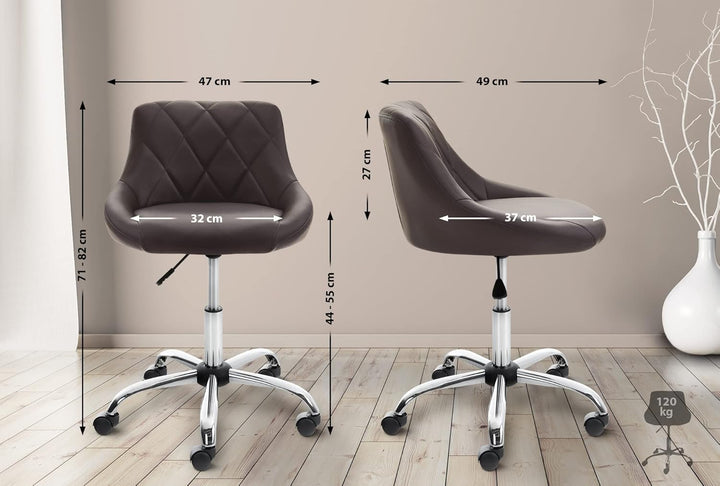 CLP Arbeitshocker Lazio I Kunstleder Oder Stoff I Höhenverstellbarer Arbeitsstuhl I Rollbar, Farbe:b