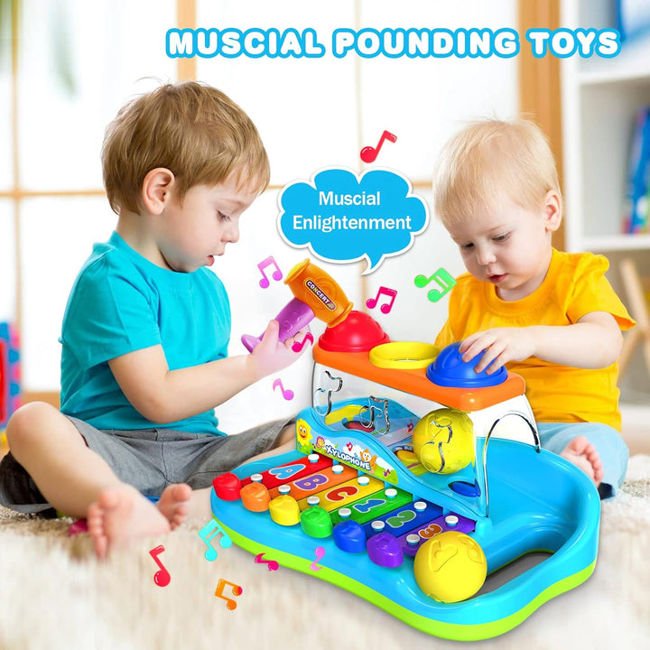 Yerloa Xylophon mit Hammerspiel Spielzeug , Baby Musikspielzeug ab 1 Jahr, Musikinstrument Keyboard