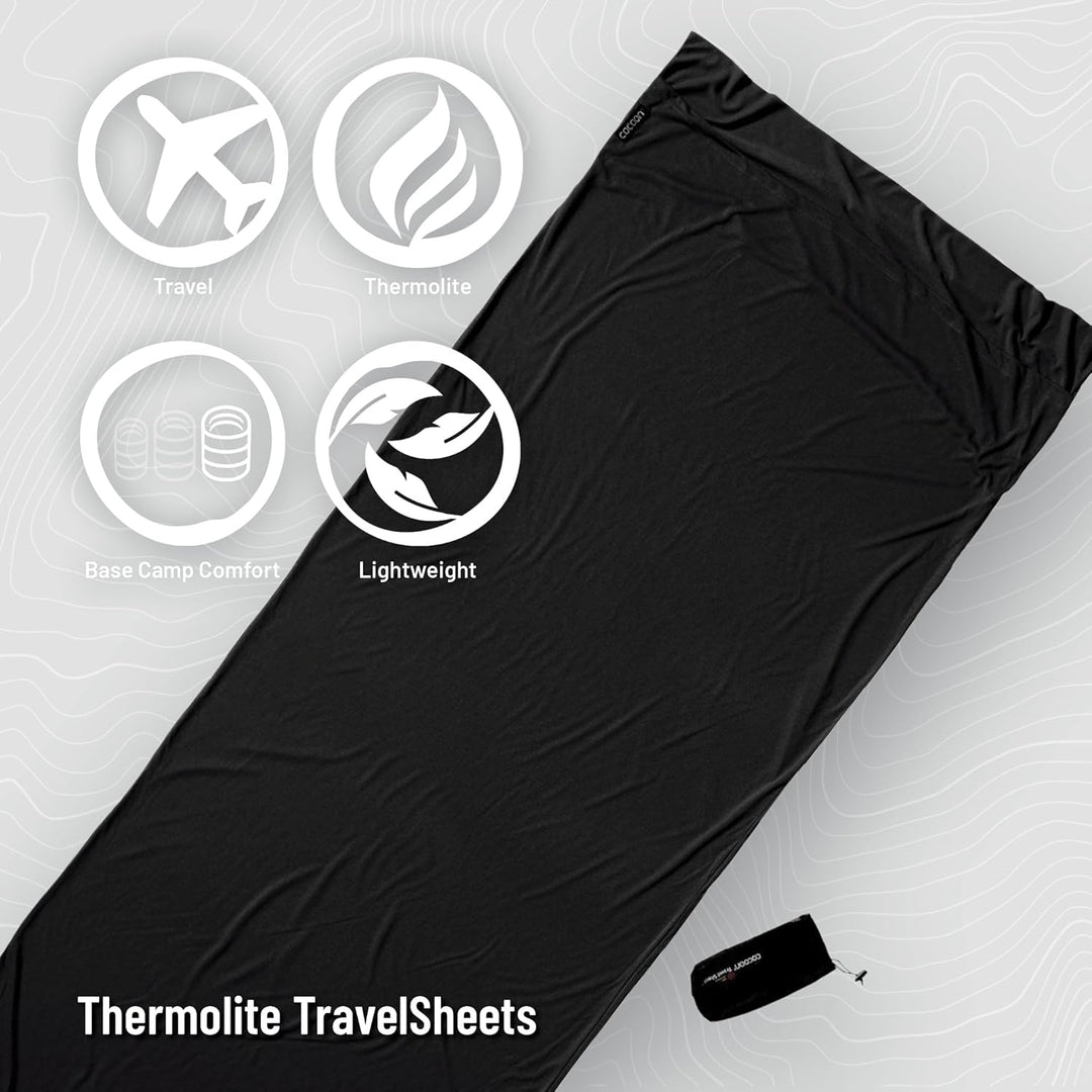 Cocoon Thermoschlafsack Travel Sheet - Thermolite Performer volcano black 220x85cm, volcano black 22
