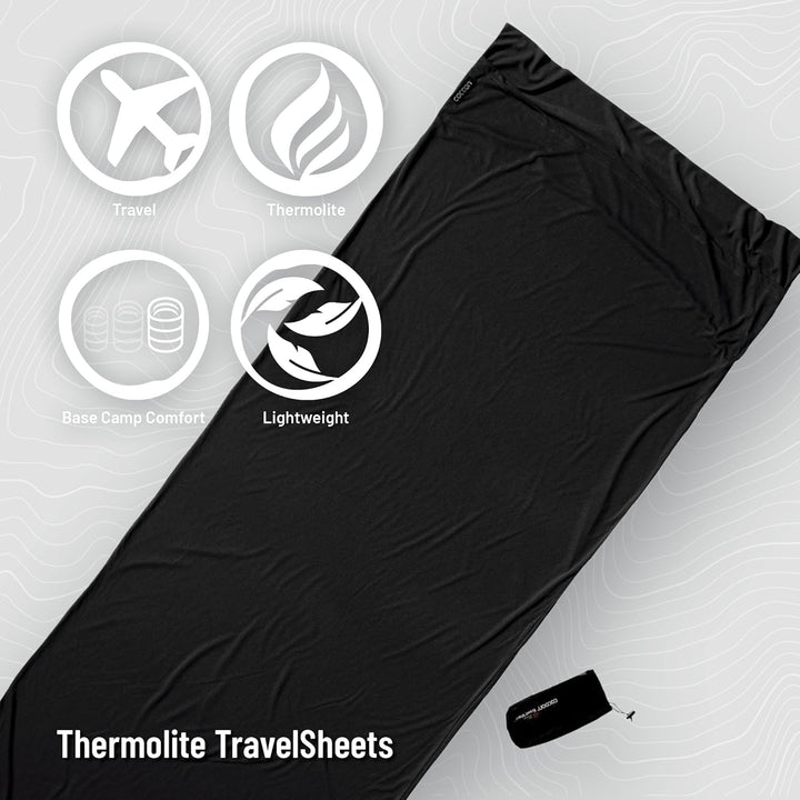Cocoon Thermoschlafsack Travel Sheet - Thermolite Performer volcano black 220x85cm, volcano black 22