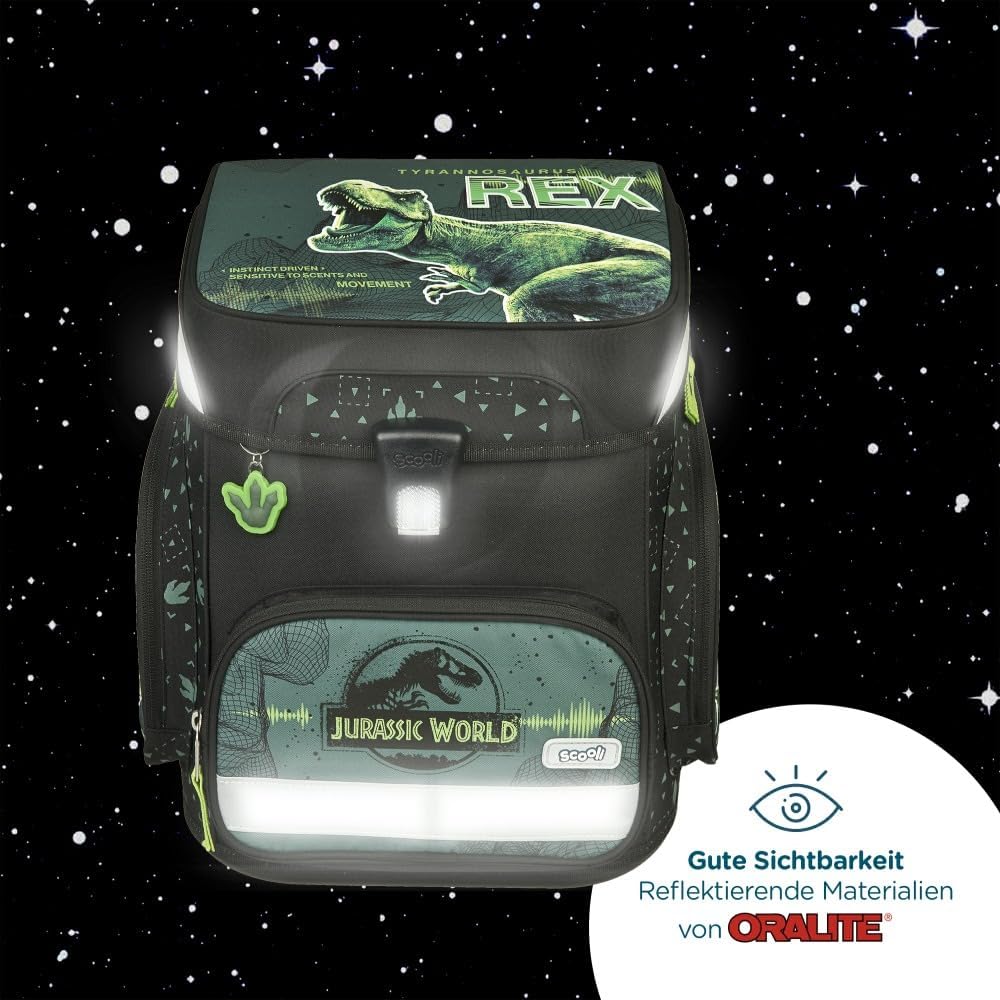 Jurassic - Dino - T-Rex Schulranzen-Set EasyFit 9tlg. mit Sporttasche, Schultüte, Brotdose und Trink