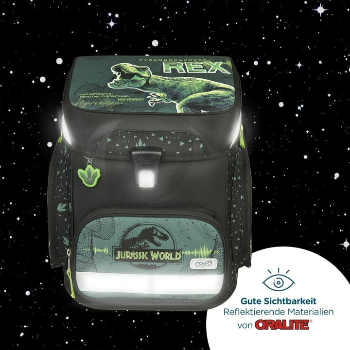 Jurassic - Dino - T-Rex Schulranzen-Set EasyFit 9tlg. mit Sporttasche, Schultüte, Brotdose und Trink
