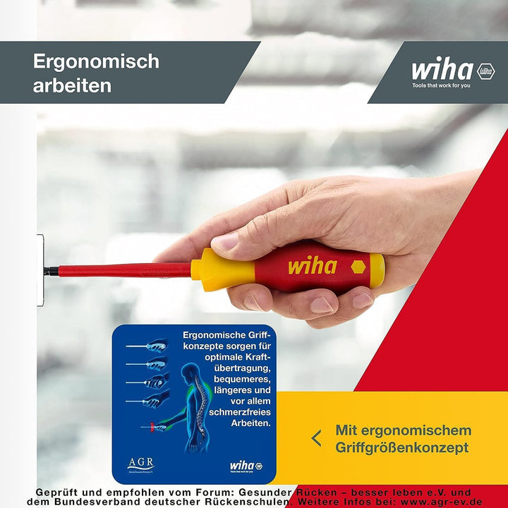 Wiha Schraubendreher Set SoftFinish® electric Schlitz I Pozidriv 6-teilig – Hochwertiges Handwerkzeu