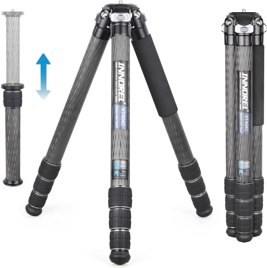 INNOREL KT404C Kompaktes 10-Lagen-Kohlefaser-Stativ 40mm Rohr Professionelles Hochleistungskamerasta