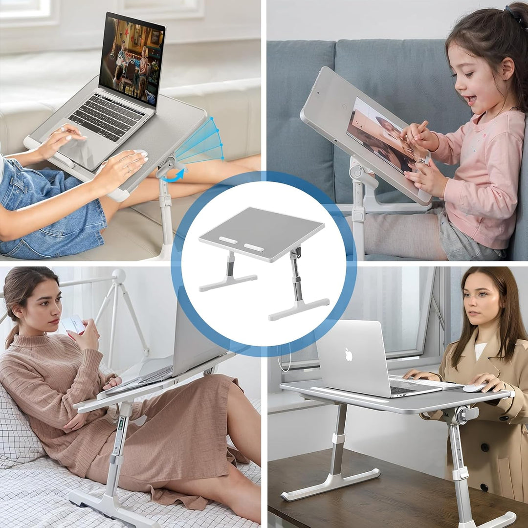 Laptoptisch fürs Bett, Laptoptisch Einstellbare Höhe, Laptoptisch mit klappbare Beine, Klappbarer La