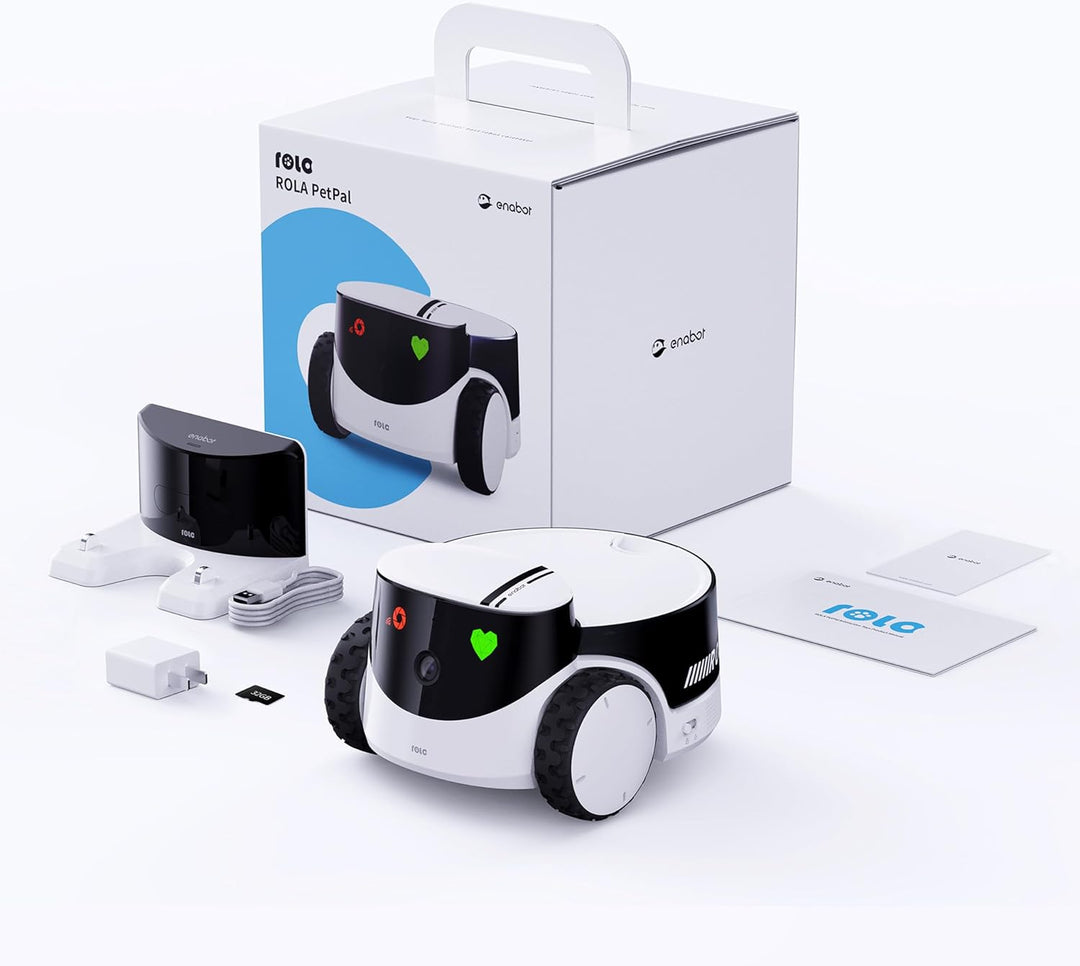 Enabot EBO ROLA PetPal 2.5K Katzenkamera mit Lagerung Modul,WLAN Mobiler Emo Robot mit Nachtsicht,Ka