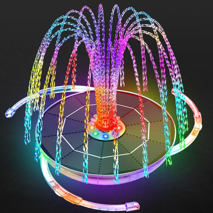 AISITIN 6,5W LED Solar Springbrunnen mit Verstellbare Stützstange, Buntes Solar Teichpumpe Eingebaut