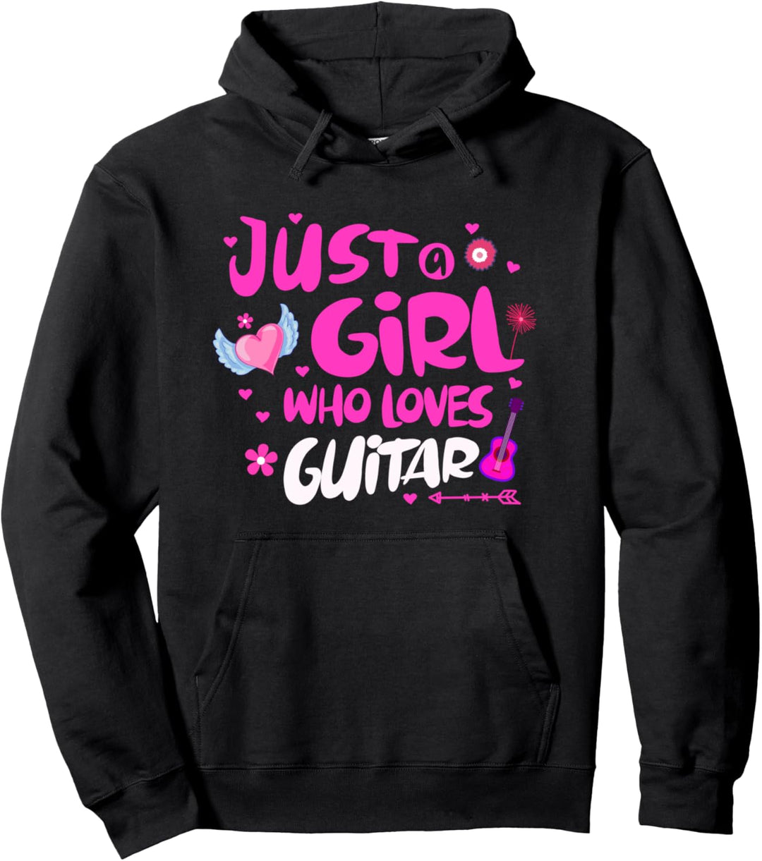 Just a Girl Who Loves Guitar Pullover Hoodie