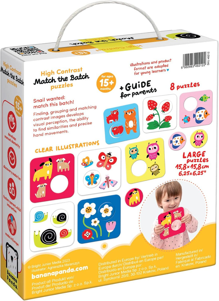 Banana Panda - High Contrast Match The Batch Puzzles - für Kinder ab 15 Monaten - Puzzle Kinder - Pu