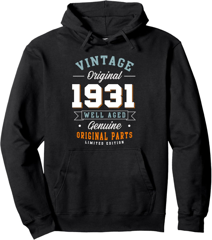 90. Geburtstagsgeschenk Vintage 1931 Im Alter von 90 Jahren Pullover Hoodie