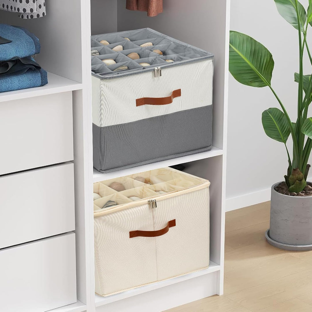 Schuhaufbewahrungsbox, Schuh-Organizer für 16 Paar, Schuhboxen Stapelbar, Faltbare Schuhaufbewahrung