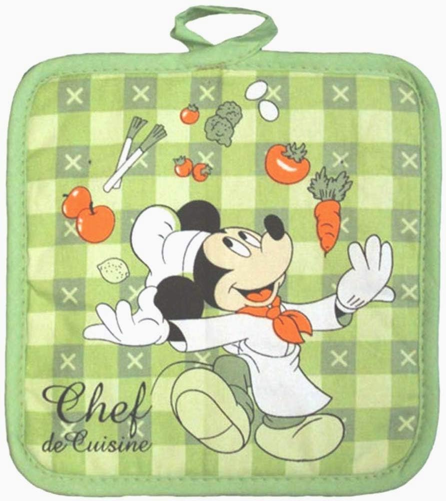 Disney Oven Mitt Pot Holder & Dish Towel 3 pc Kitchen Set (Mickey Mouse Green) Grün, Grün