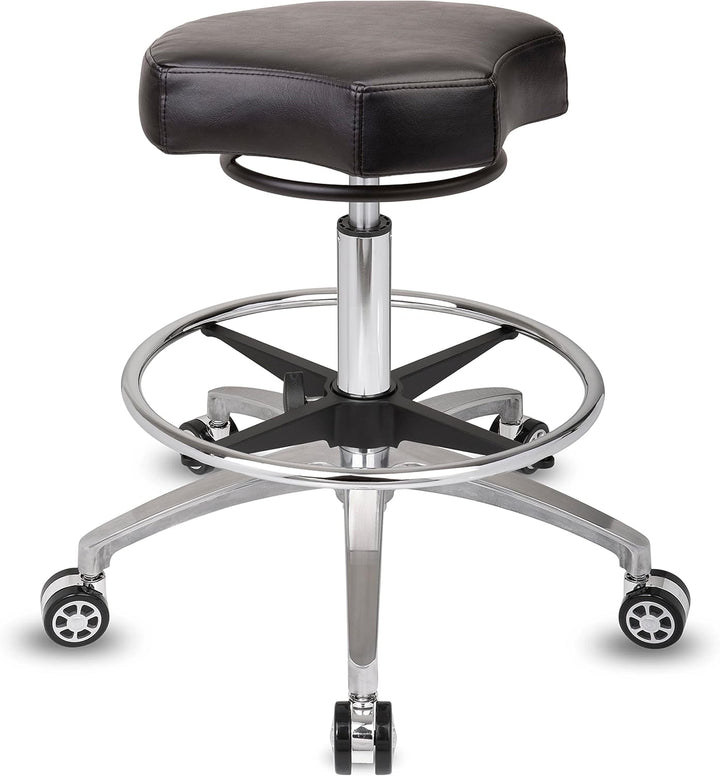 Staboos Rollhocker bis 160 kg - Ergonomisch geformter Sitz mit Ringauslösung - Drehhocker (Rollen un