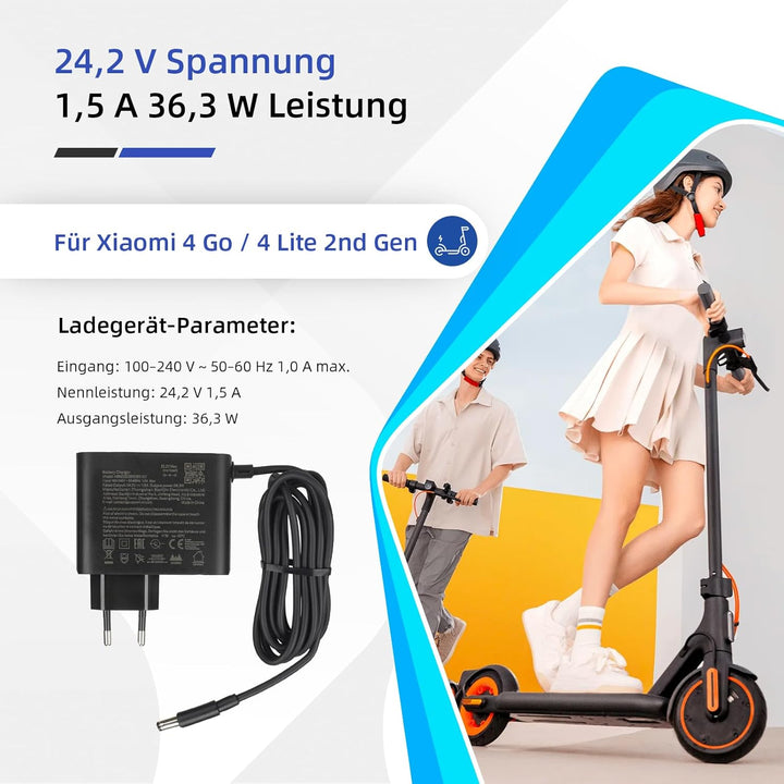 ulip Ladegeräte für Scooter,24.2V 1.5A Scooter Ladegeräte Lithium Batterie für Xiaomi Electric Scoot