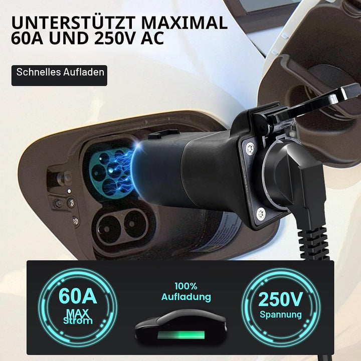 Adapter V2L für EV, 3,5 KW 16A 220V Portable EV Discharger | Typ2 Schuko Fahrzeug zu Last Aussenentl