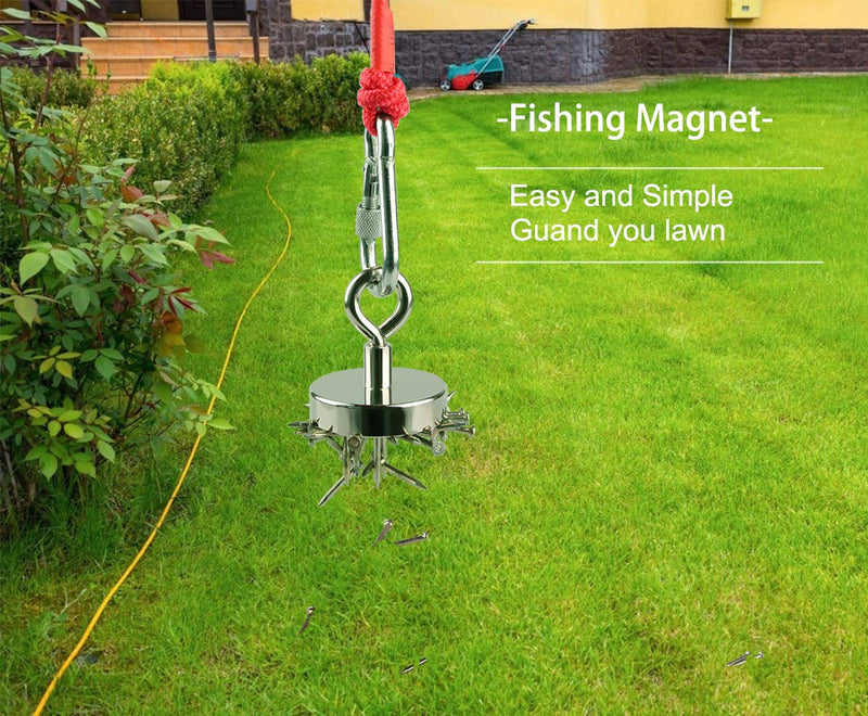180KG Haftkraft Neodym Ösenmagnet, N52 Super Starker Bergemagnet zum Magnetfischen Ø60mm Suchmagnet