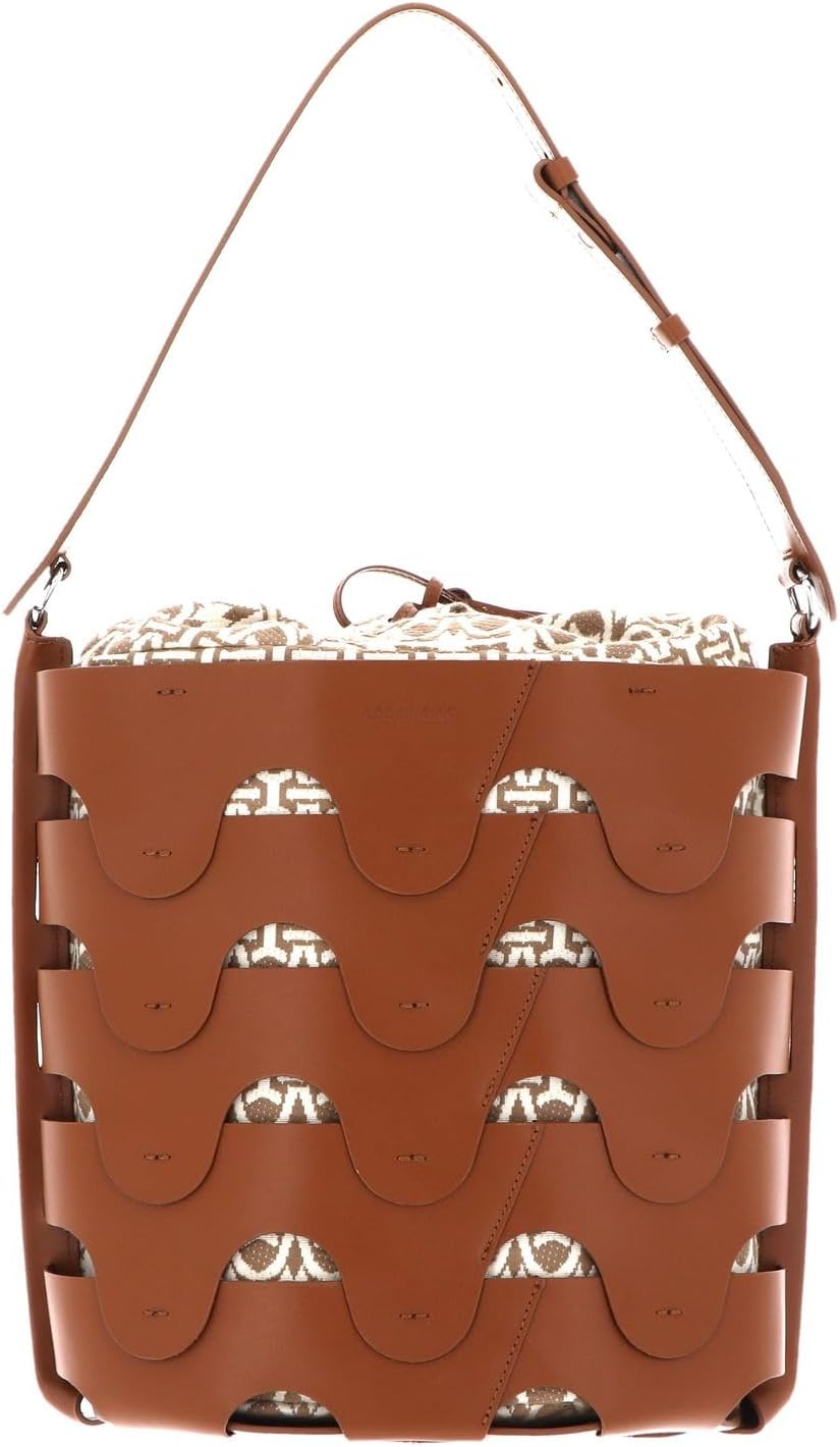 Coccinelle Leder Schultertasche Medhuse Bucket Bag Caram / Mult. Natu, Caram / Mult. Natu