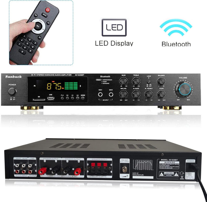 HiFi VerstäRker 5 Kanal Digital Fm USB Stereo Amplifier VollverstäRker 600W Mit Fernbedienung FüR Hi