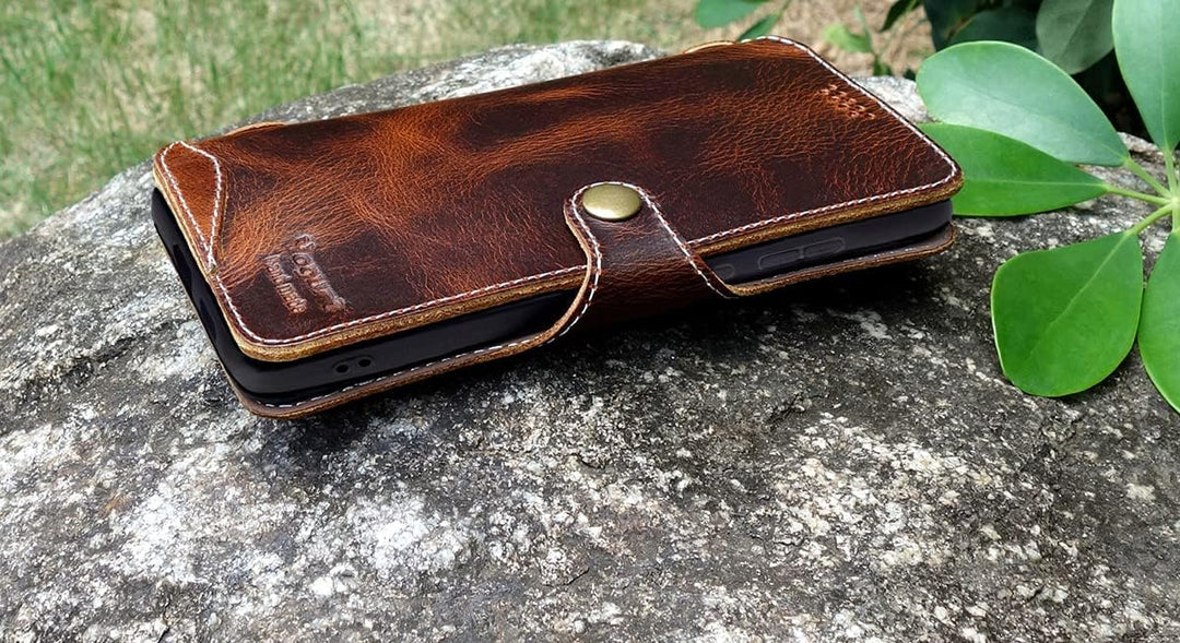 Yogurt Handyhülle für Samsung Galaxy S22+, Hülle Echtleder Case Ledertasche Lederhülle für Samsung S