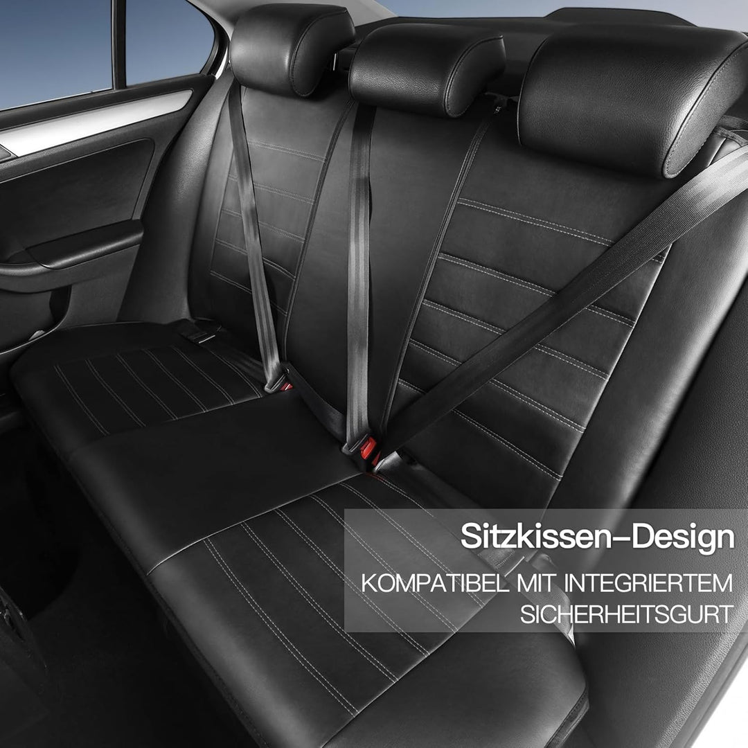 TOYOUN Kunstleder Sitzbezüge Auto Set Universal Klassisch Autositzbezüge Sitzschoner Auto Schonbezug