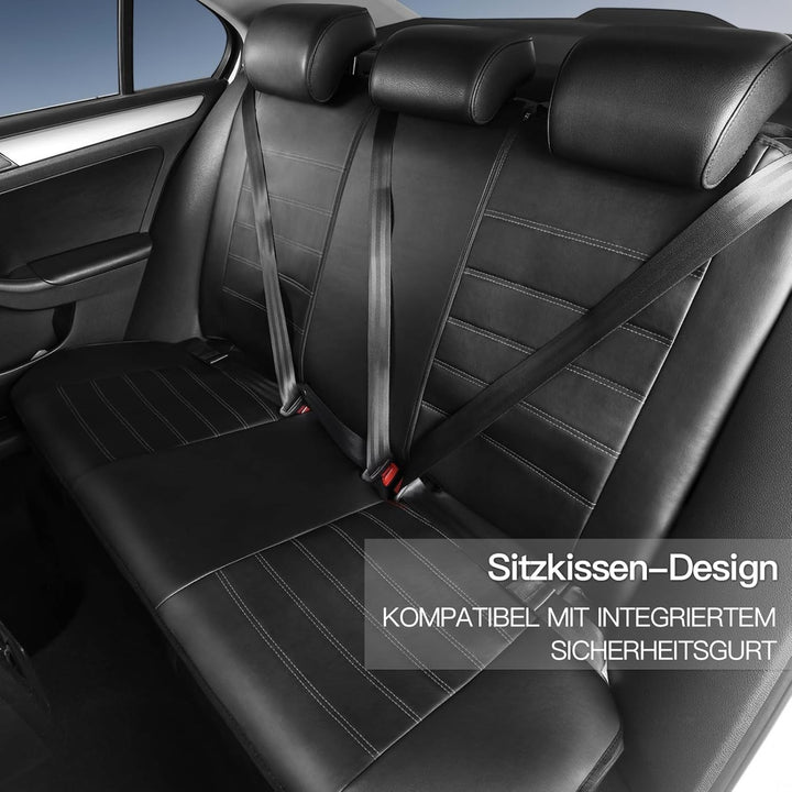 TOYOUN Kunstleder Sitzbezüge Auto Set Universal Klassisch Autositzbezüge Sitzschoner Auto Schonbezug
