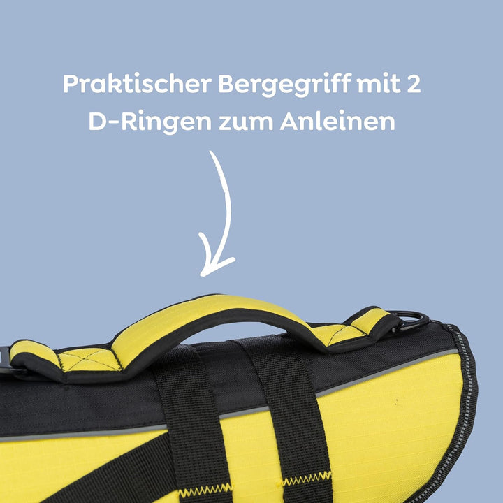 Trixie 30129 Schwimmweste für Hunde, XL, schwarz/gelb schwarz/gelb XL(1er Pack), schwarz/gelb XL(1er