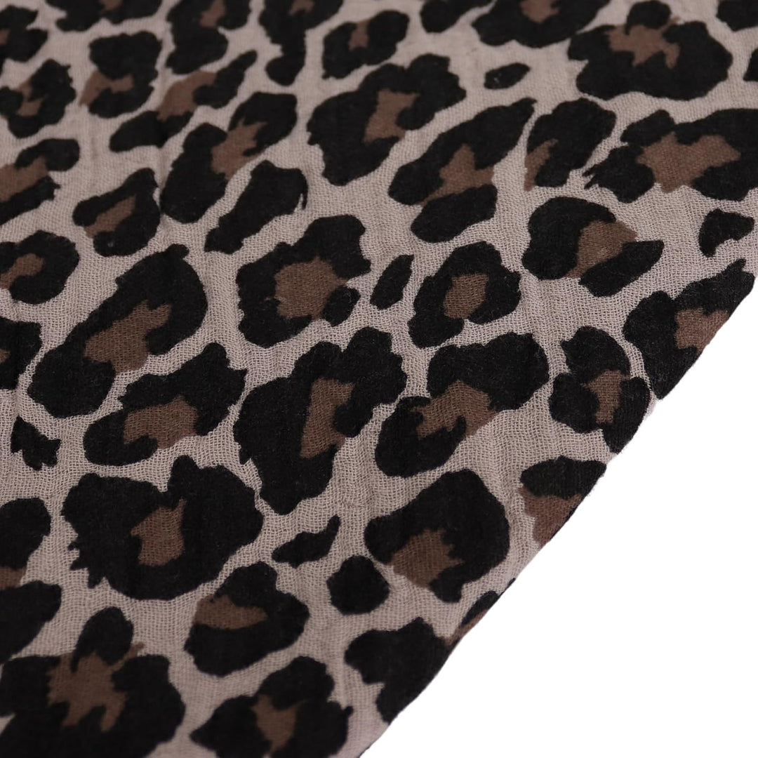 MIRROSI Damen Musselin Halstuch Made in Italy mit Leoprint oder Unifarben – Leichtes Dreieckstuch fü