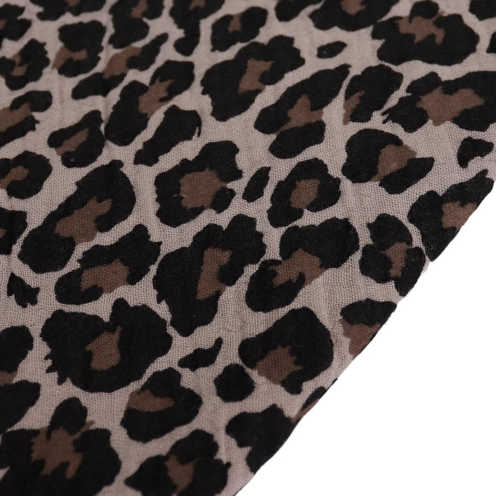 MIRROSI Damen Musselin Halstuch Made in Italy mit Leoprint oder Unifarben – Leichtes Dreieckstuch fü