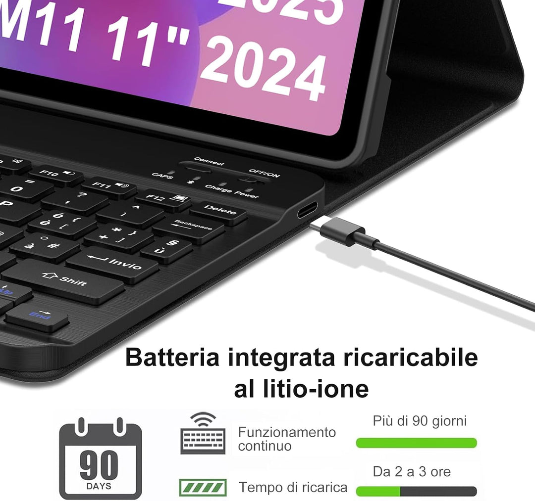 FOGARI Für Lenovo Idea Tab 2025 11/Tab M11 2024 11 Zoll Tastaturabdeckung | Abnehmbare Bluetooth-Tas